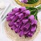 12 Pcs Purple Real Touch Tulips – Artificial Faux Flowers for Wedding, Spring Bouquets, Home Décor, Tables & Party Centerpieces (14 Inch)